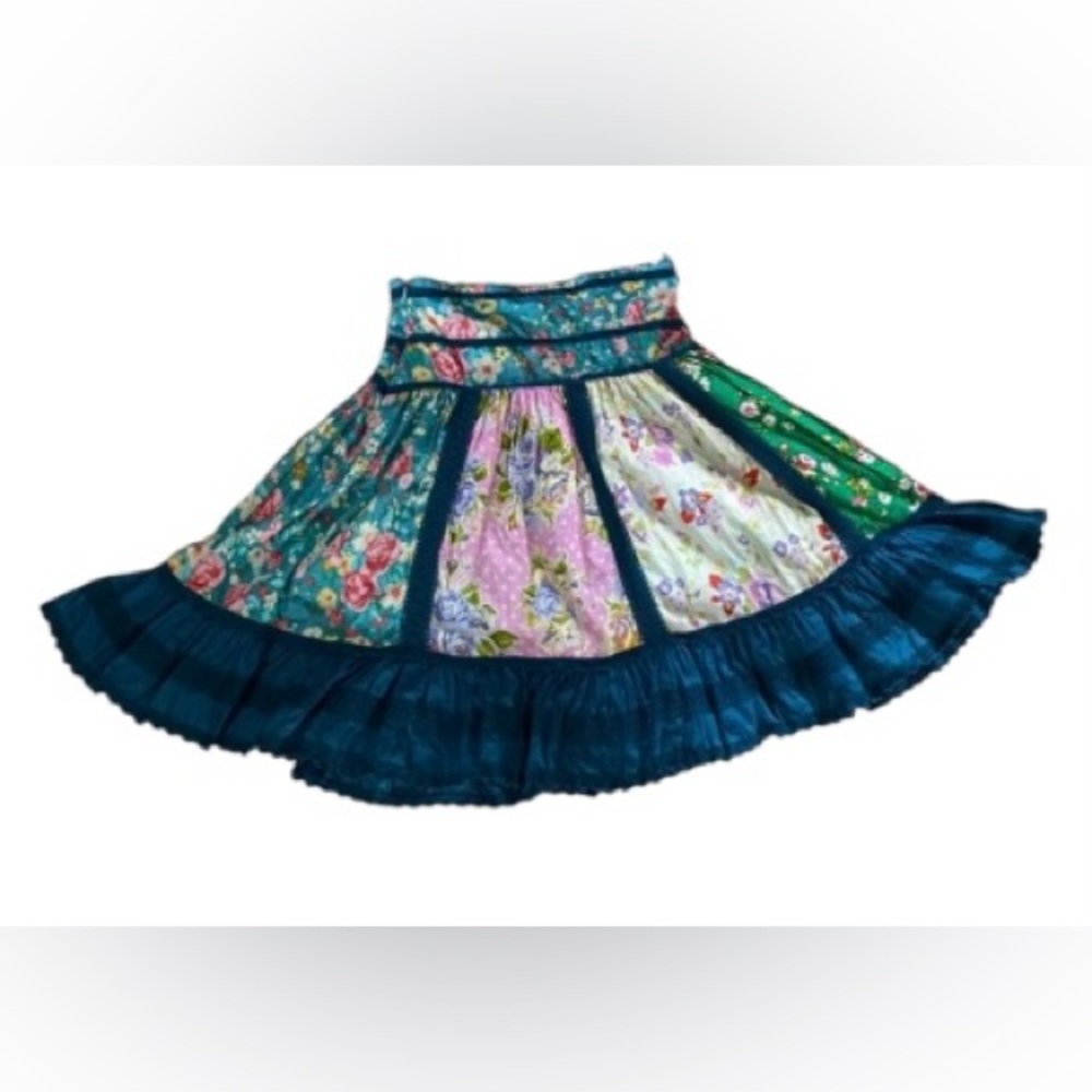 Matilda Jane Clothing Good Hart Weekender Floral Crochet Trim gypsy Skirt XS